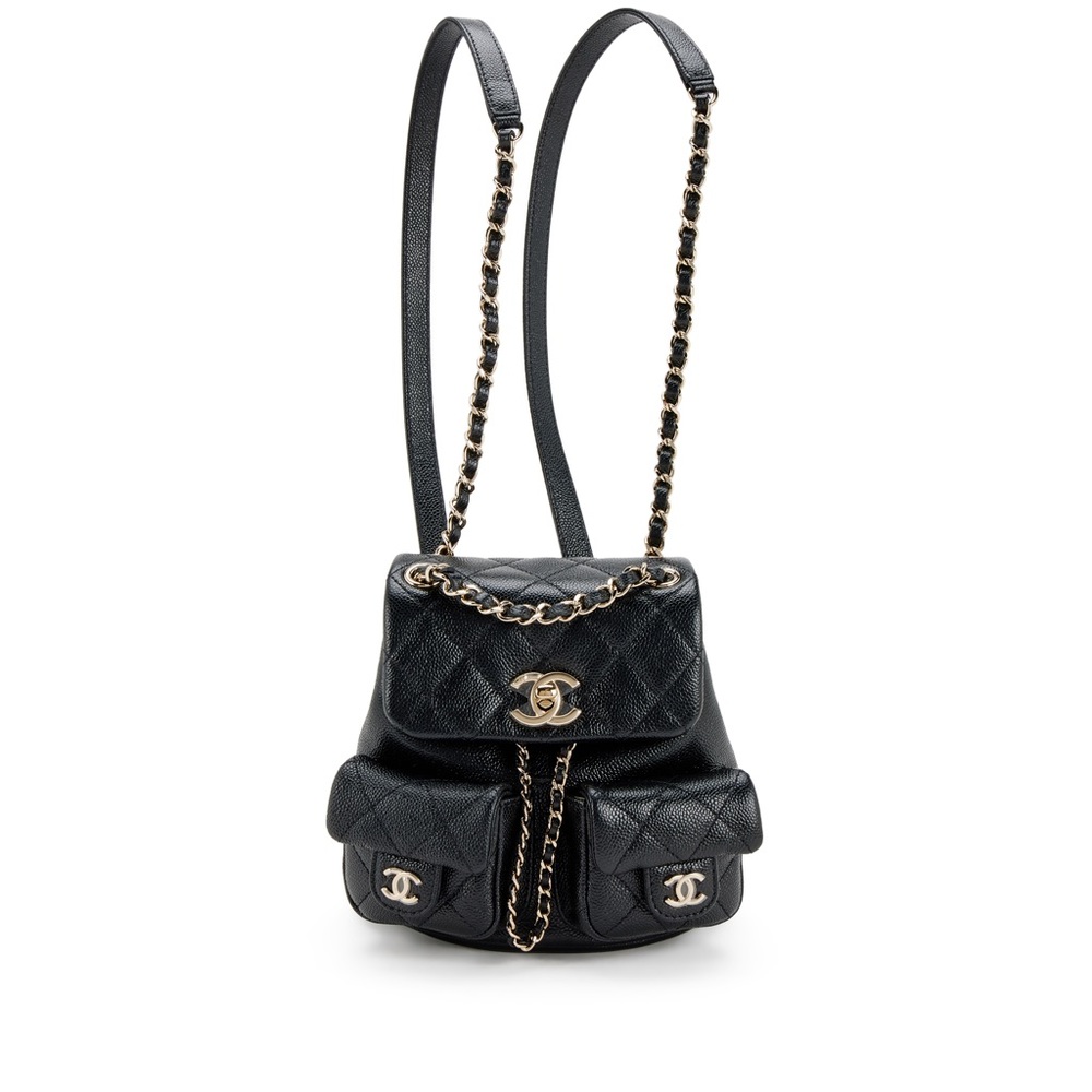 CHANEL DUMA MINI BACKPACK CC LOGO CAVIAR LEATHER 23P